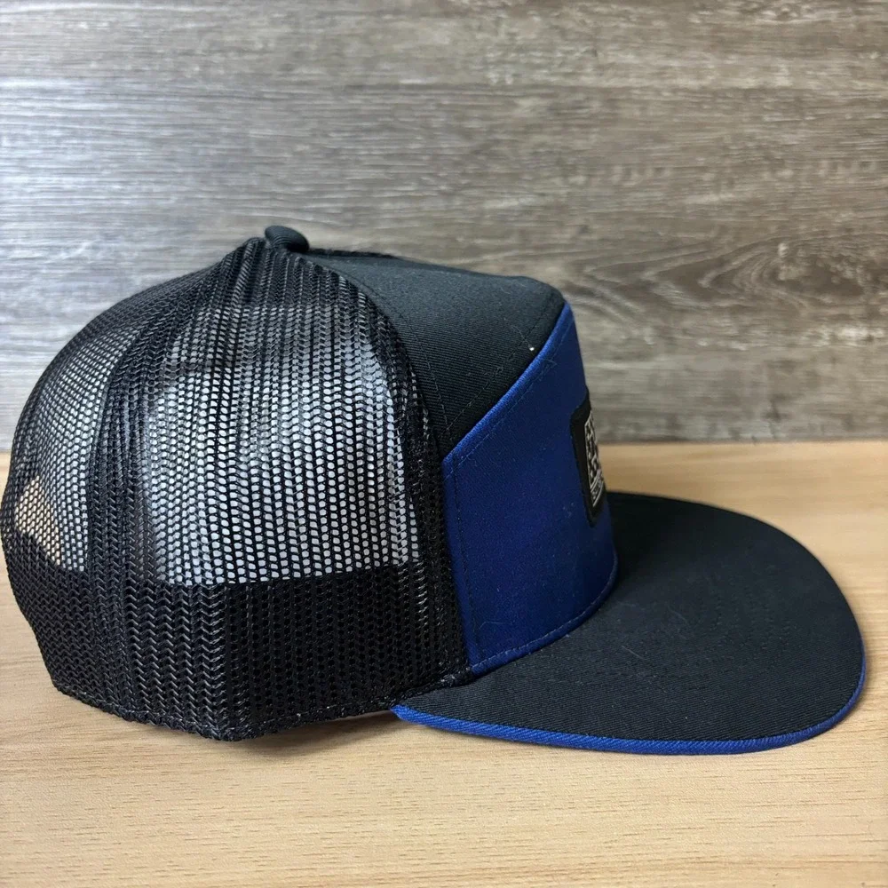 Davis Hydro Vac Hat Cap Snap Back Black Blue Panel Adjustable Mens